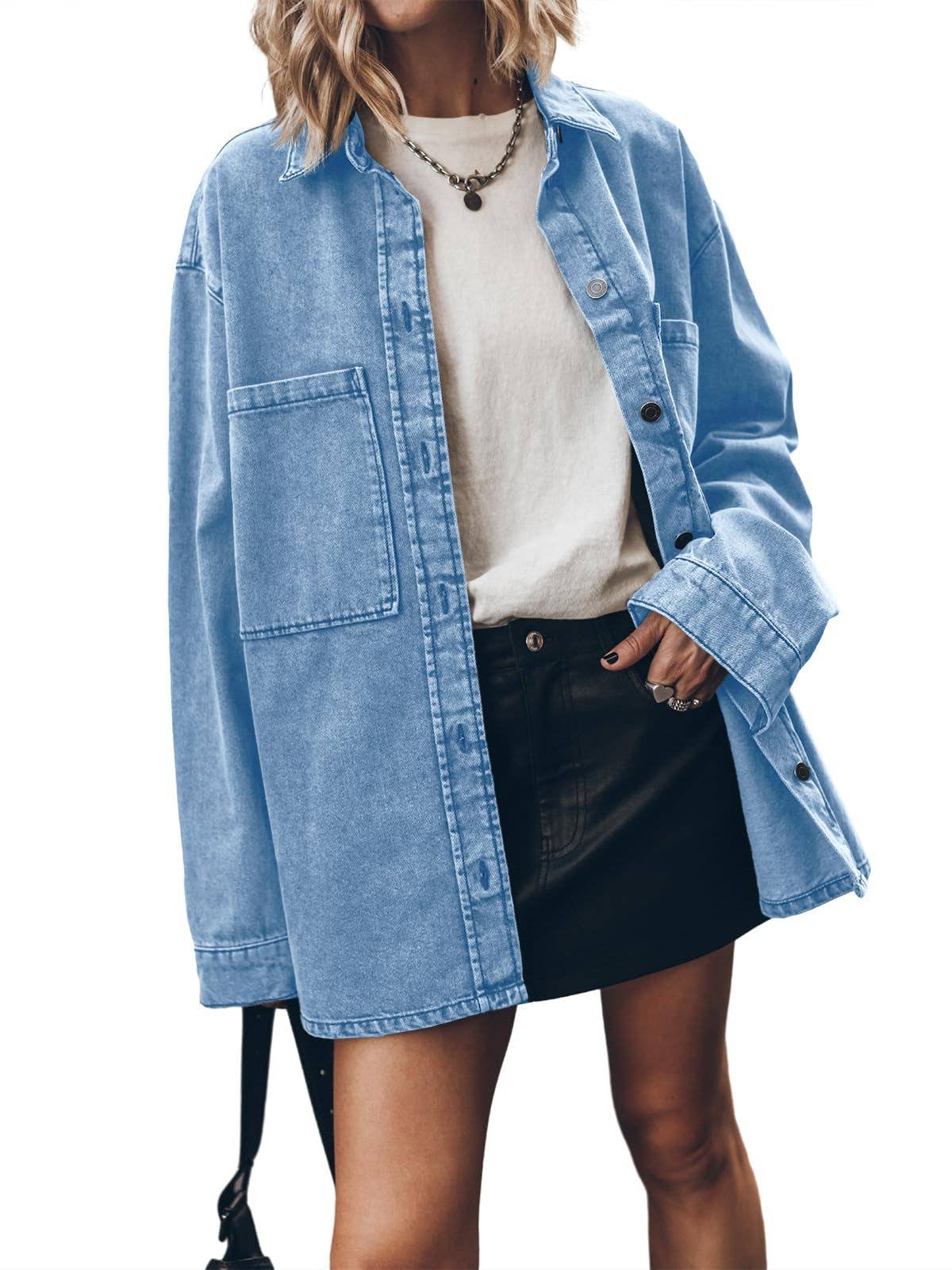 BAGGY CASUAL VINTAGE LONG-SLEEVED DENIM JACKET
