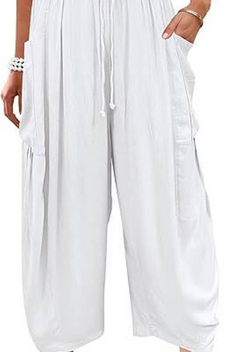 CWBLP0709_LOOSE CASUAL COTTON AND LINEN TROUSERS