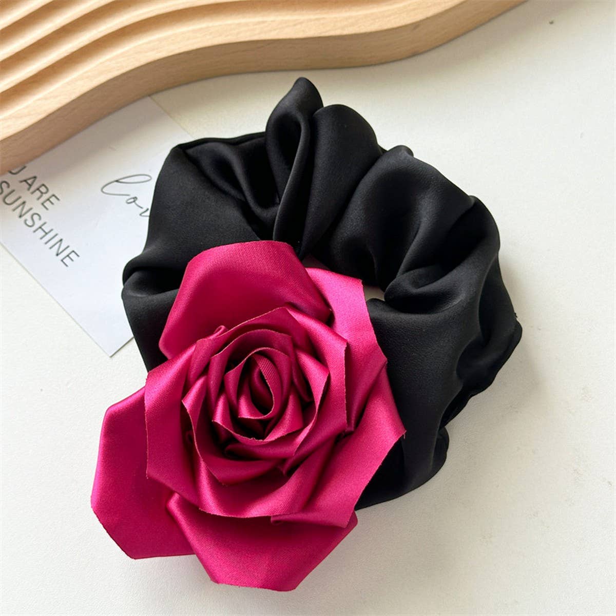 2024 SWEET LARGE ROSE HAIR TIE_CWAHA1366