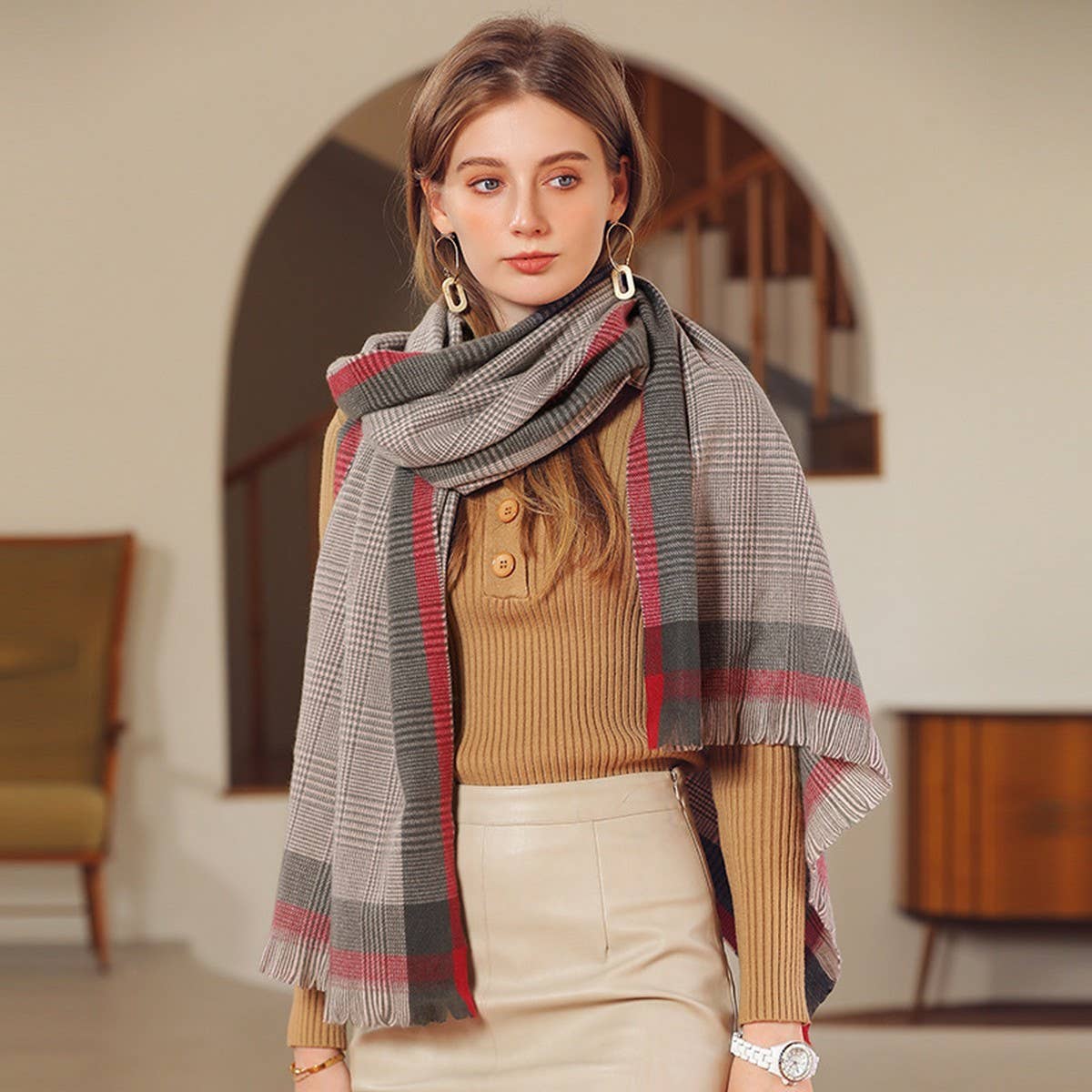 WOMEN  CLASSIC SCARVES SOFT CHUNKY SHAWL WRAP