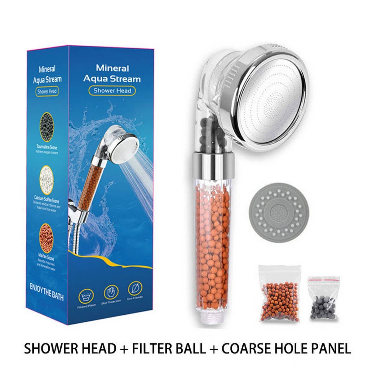NEGATIVE ION BOOSTER ADJUSTABLE SHOWER SET