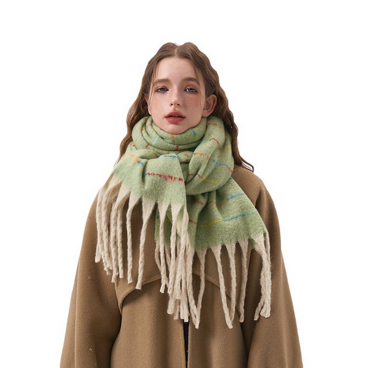 Gradient Soft Striped Scarf for Winter
