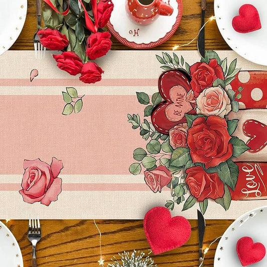 HOME DECOR VALENTINE'S DAY LOVE TABLE CLOTH