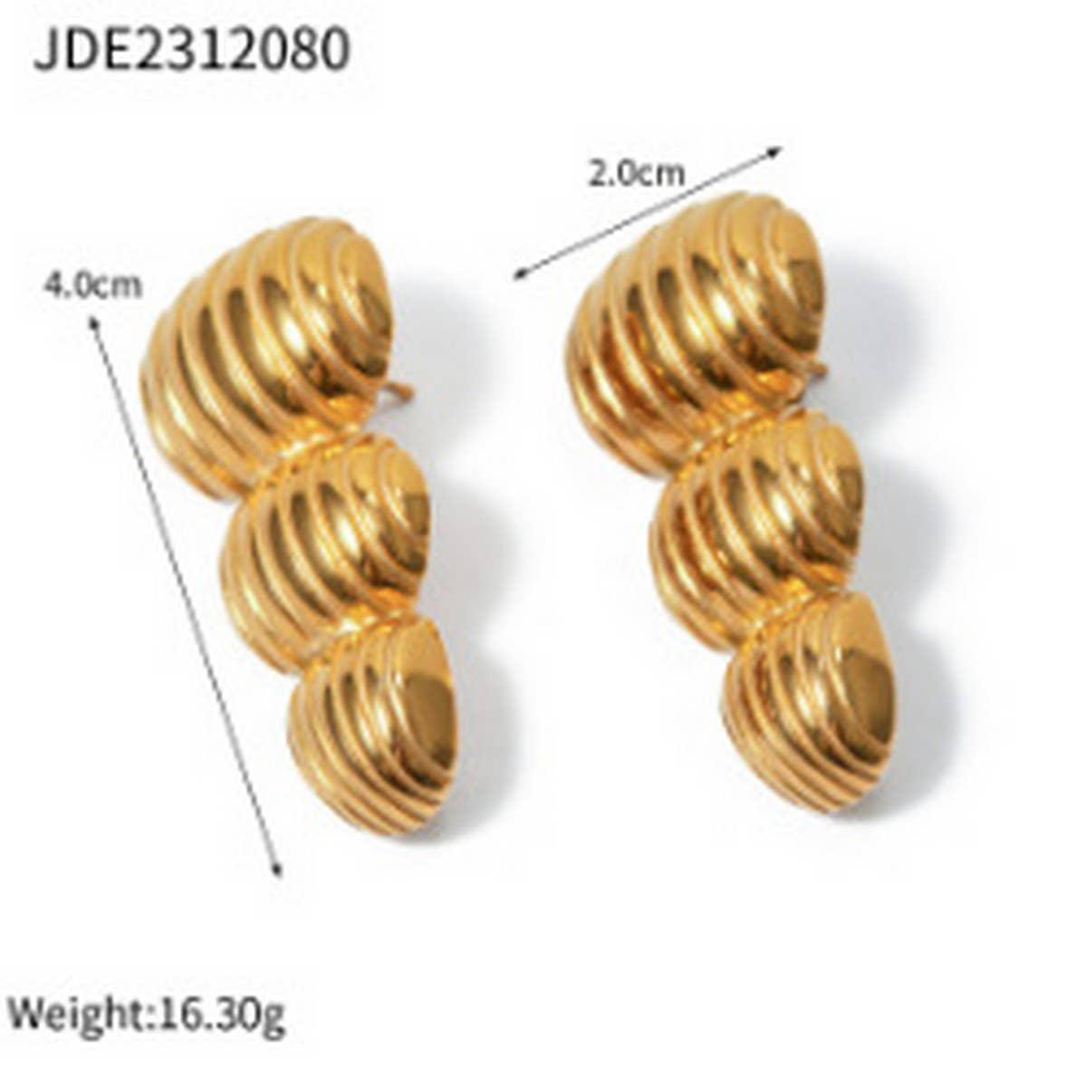 SIMPLE PERSONALITY HIGH-END 18K GOLD EARRINGS_CWMM2351