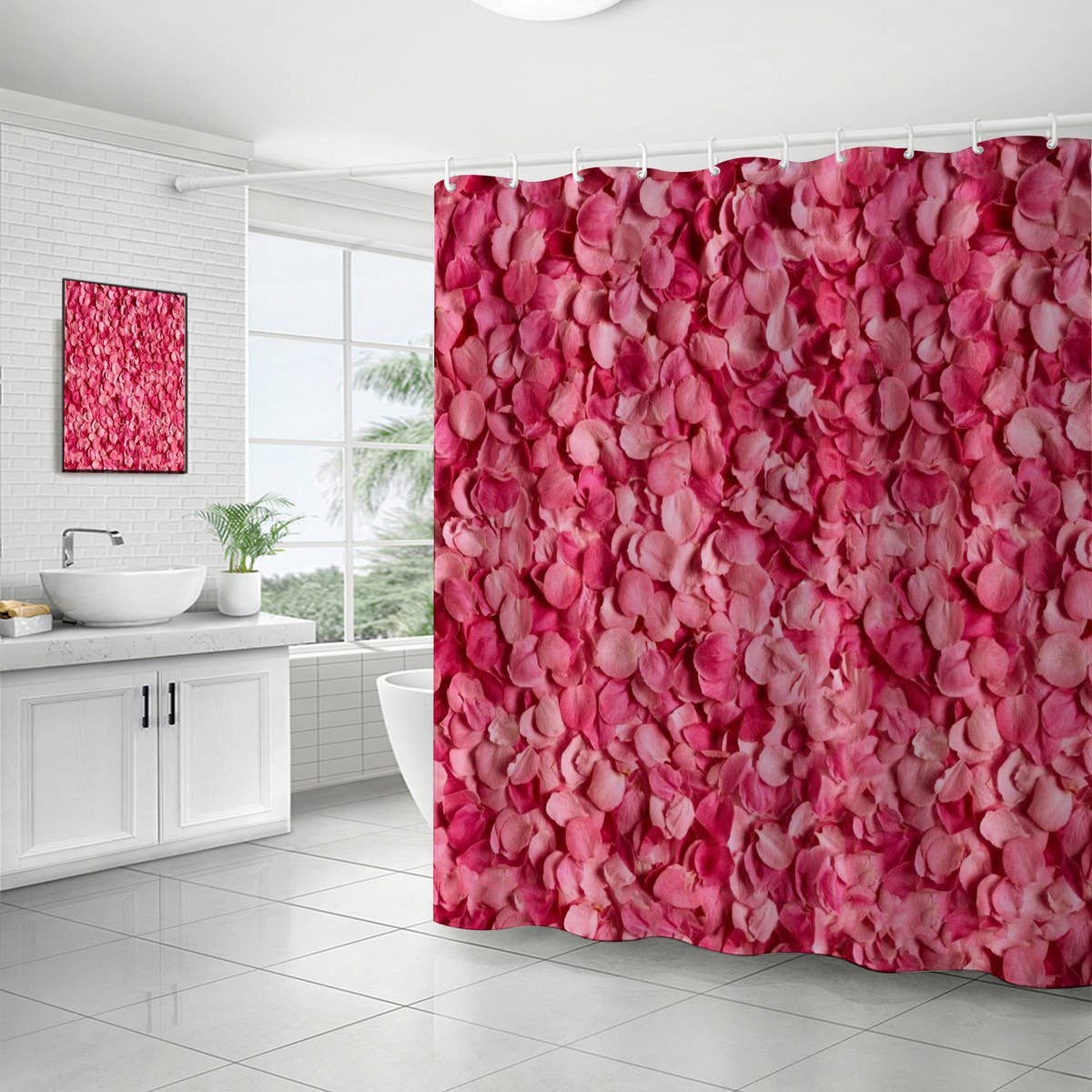 PETAL WATERPROOF AND MOISTURE-PROOF SHOWER CURTAIN_CWMM1789