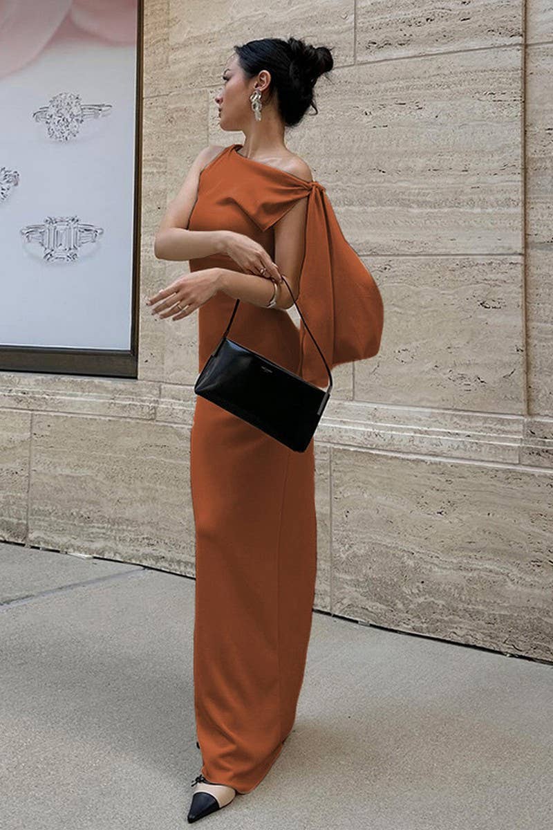 CWDMD4273_SOLID COLOR OFF-SHOULDER SLEEVELESS HIP DRESS