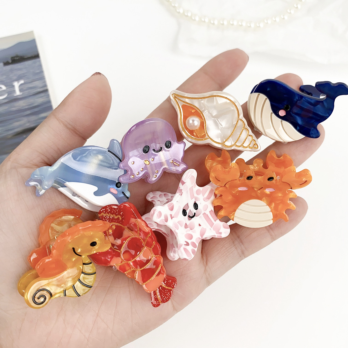 Ocean Style Claw Clip ??Cute Dolphin Shell_CWAHA1482