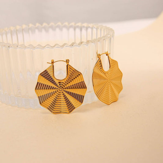Titanium Steel Wave Mesh Bold Stud Earrings