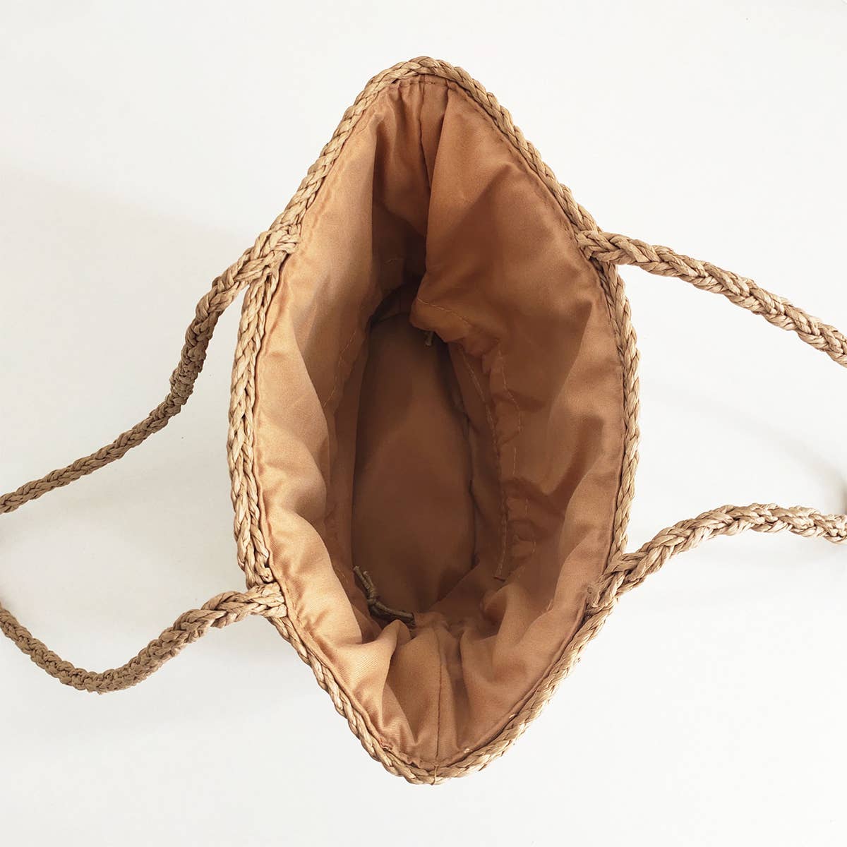 WOMEN HAND-WOVEN BUCKET STRAW BAG_CWAB0817