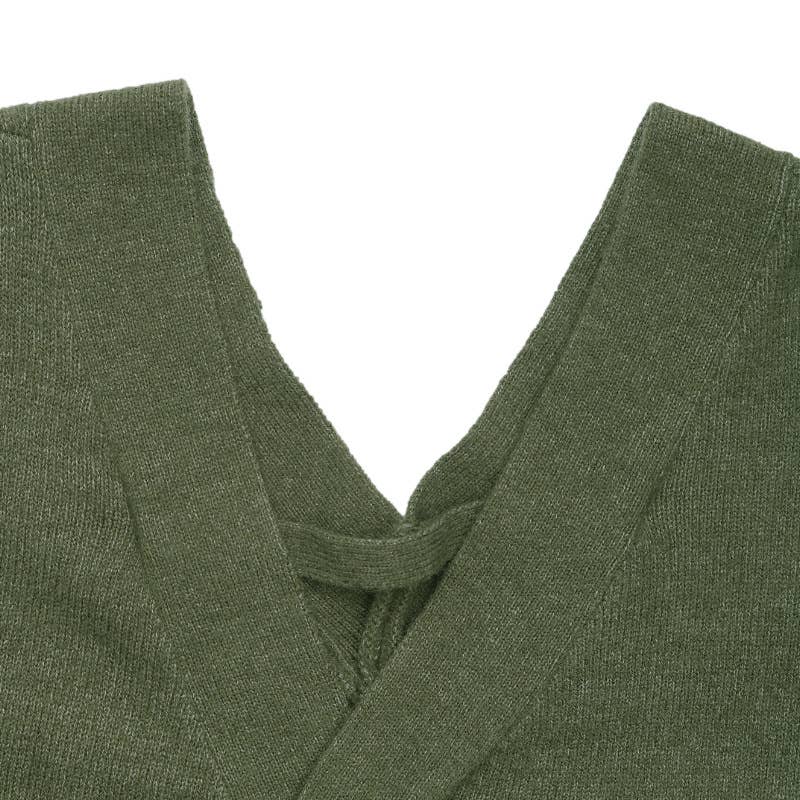 Sexy casual backless V-neck solid color sweater