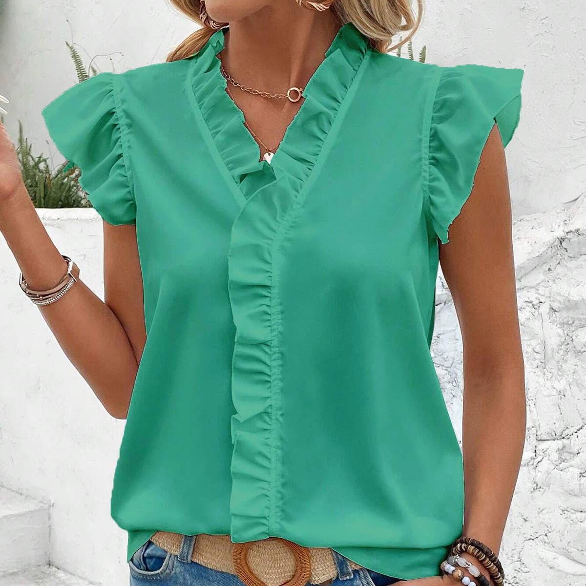 RUFFLED BLOUSE FOR WOMEN
