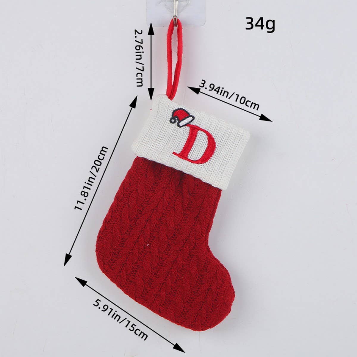 CLASSIC RED LETTER WOOL KNITTED CHRISTMAS SOCKS