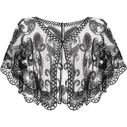 Sequin Lace Evening Shawl ? Party & Formal Wrap