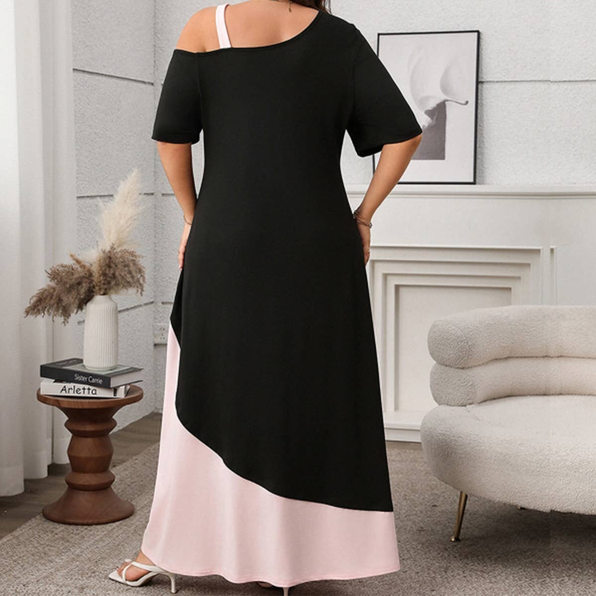 Elegant Colorblock Spaghetti Strap Dress