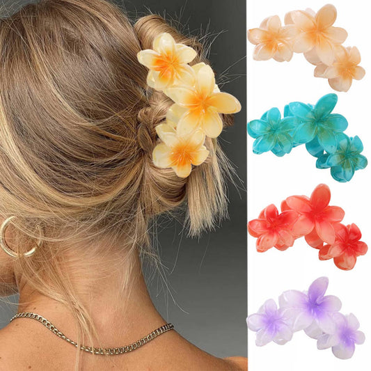 Plumeria Flower Large Hair Claw,Elegant Updo Clip_CWAHA1064