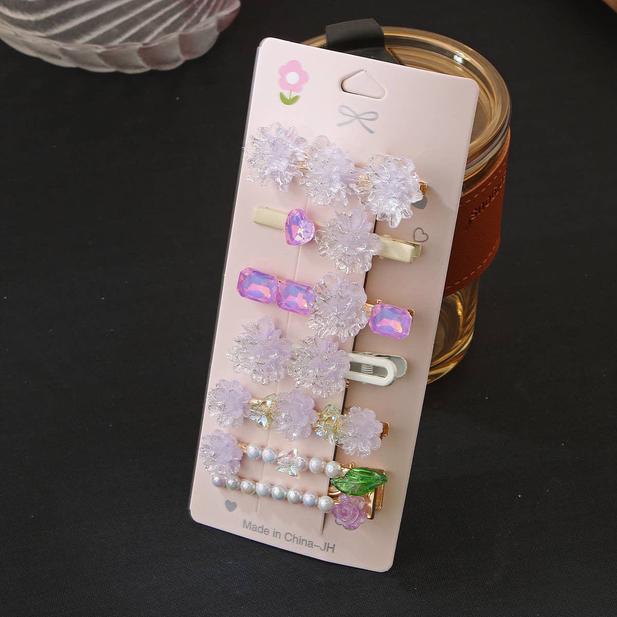 Sweet flower duckbill clip side hair clip