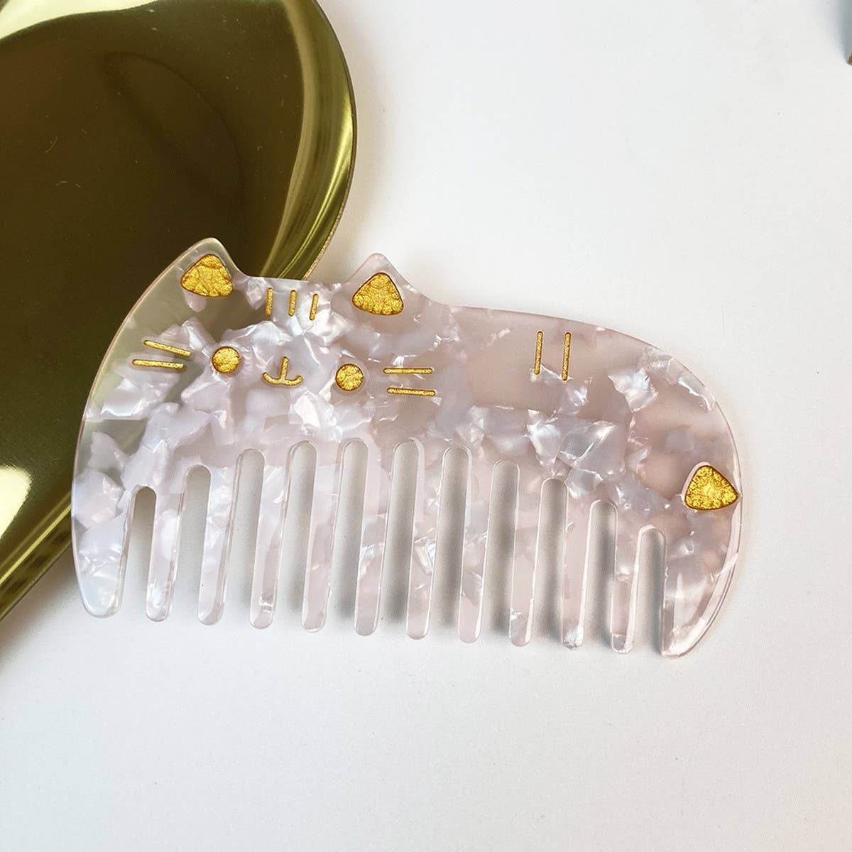 Cat Acetate Wide ToothComb Retro AntiStaticHairComb_CWMM6439