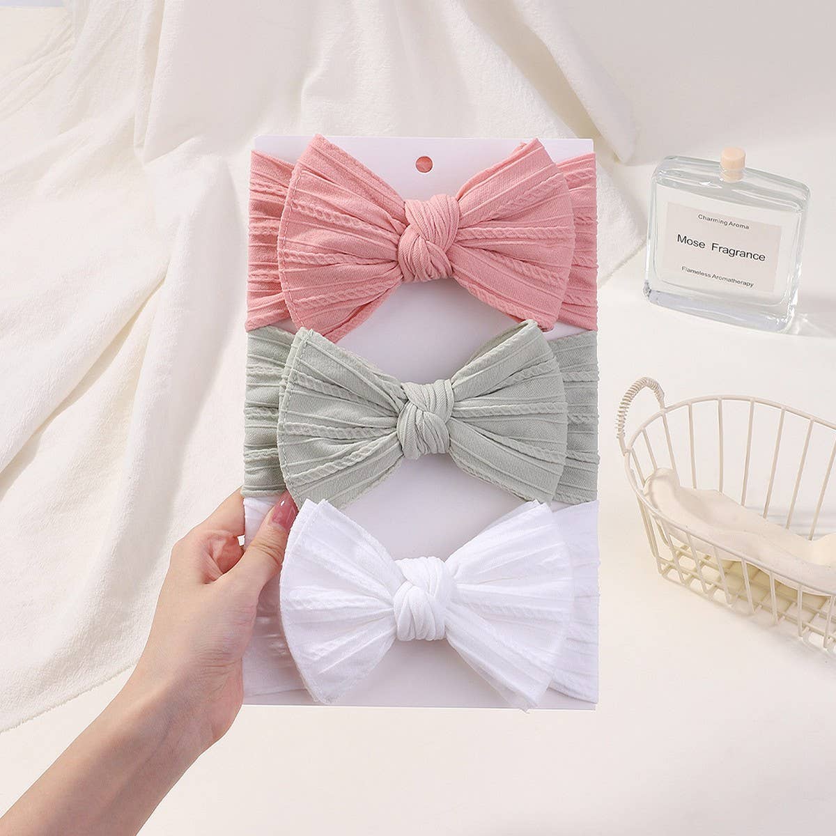 Elastic Baby Girl Bow Headbands ? 3PCS Set