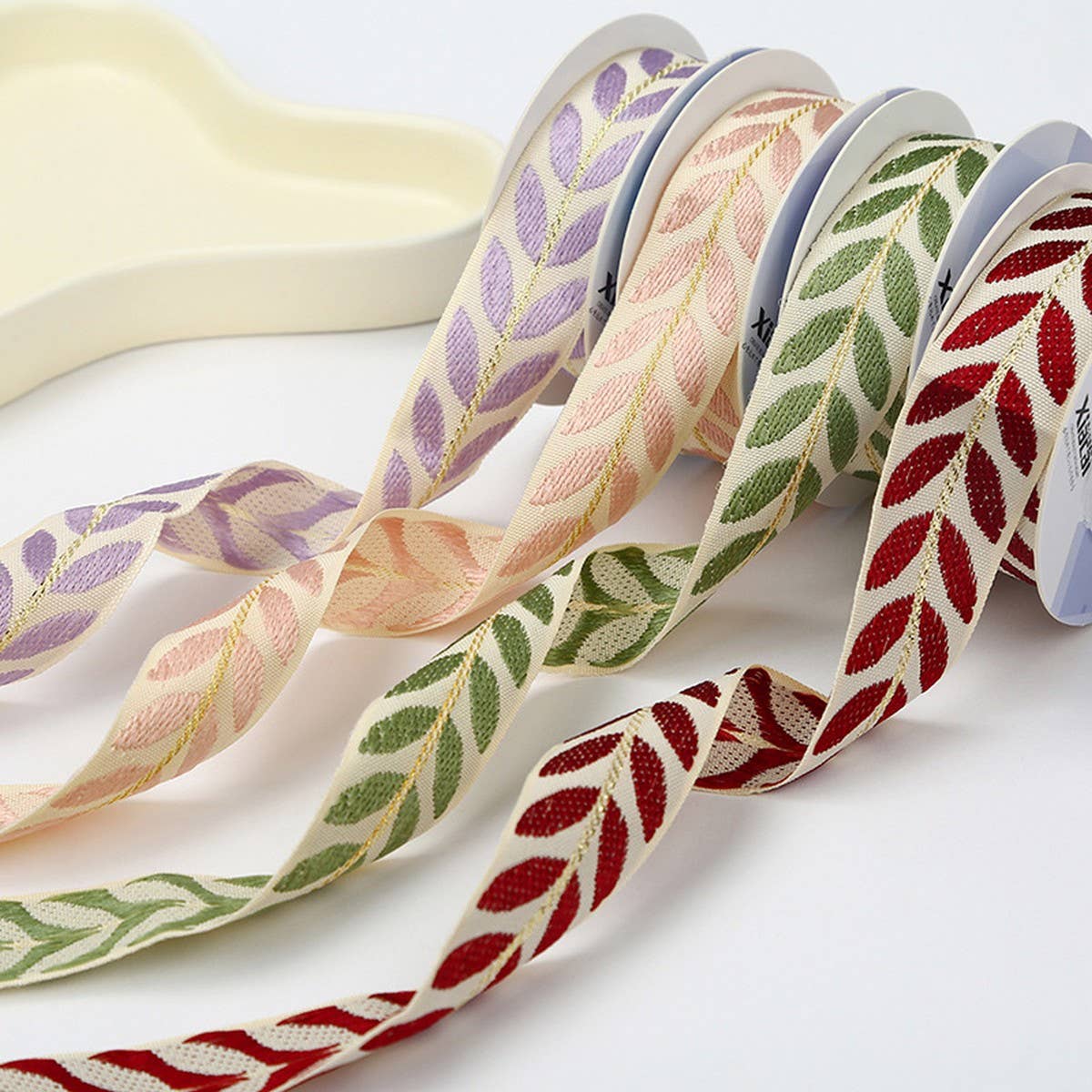 LEAF EMBROIDERY RIBBON EDGING RIBBON RIBBON