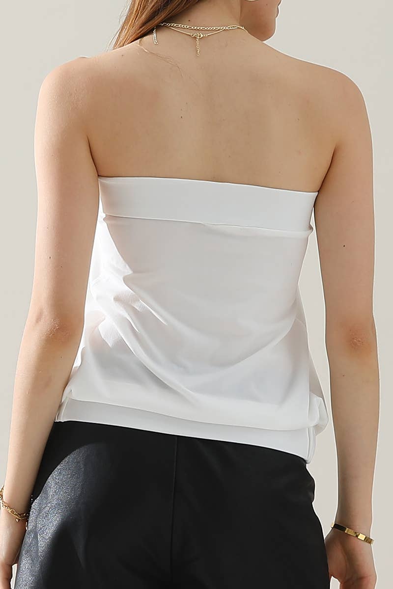 AWTTSL130_Basic Sleeveless Pleated Tube Top