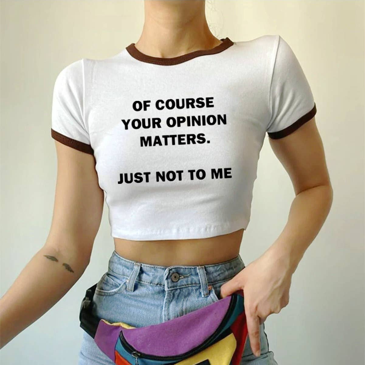 Street style INS trendy slim fit crop tee