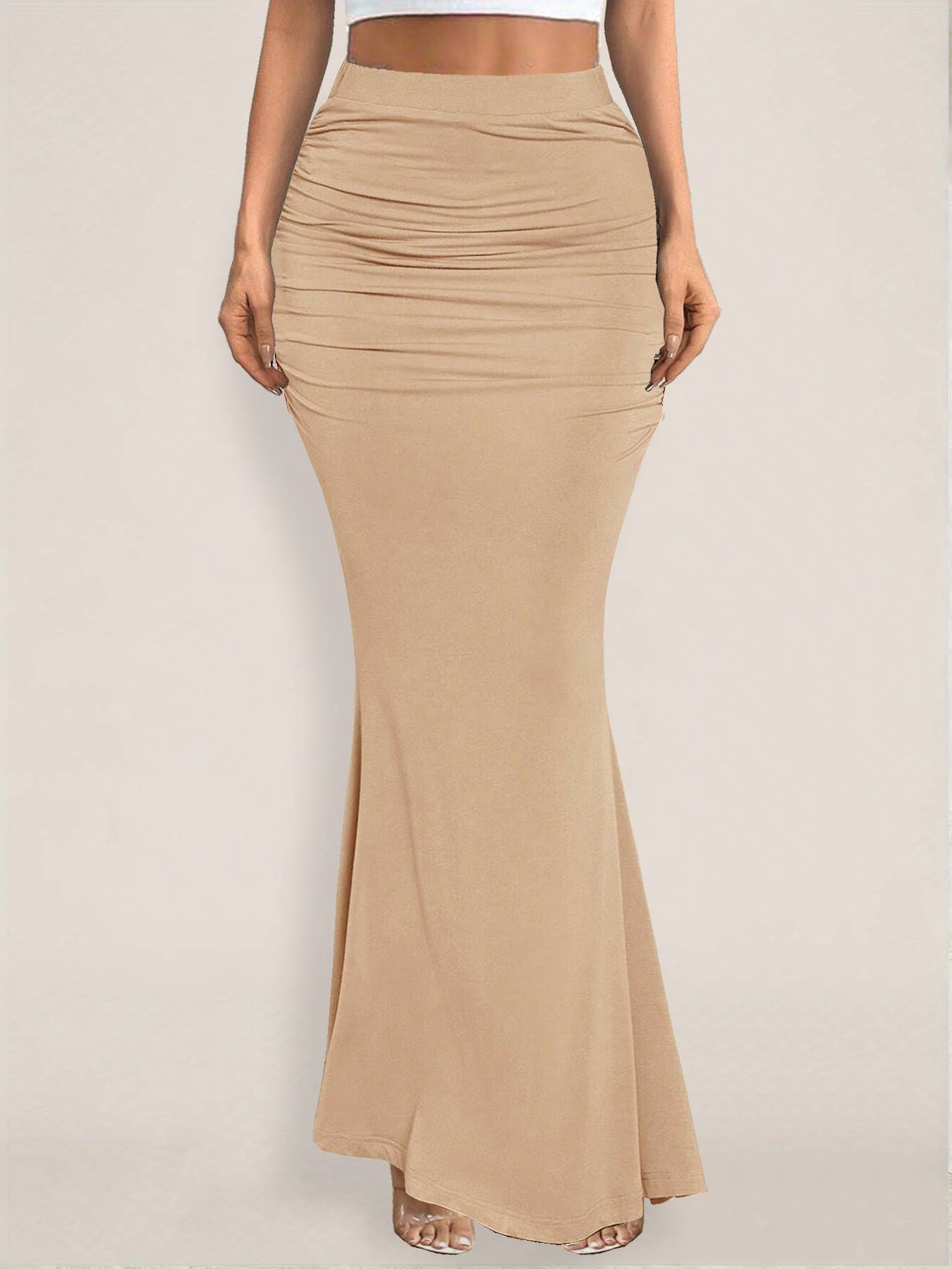 Sexy slim-fit bag hip pleated skirt long skirt