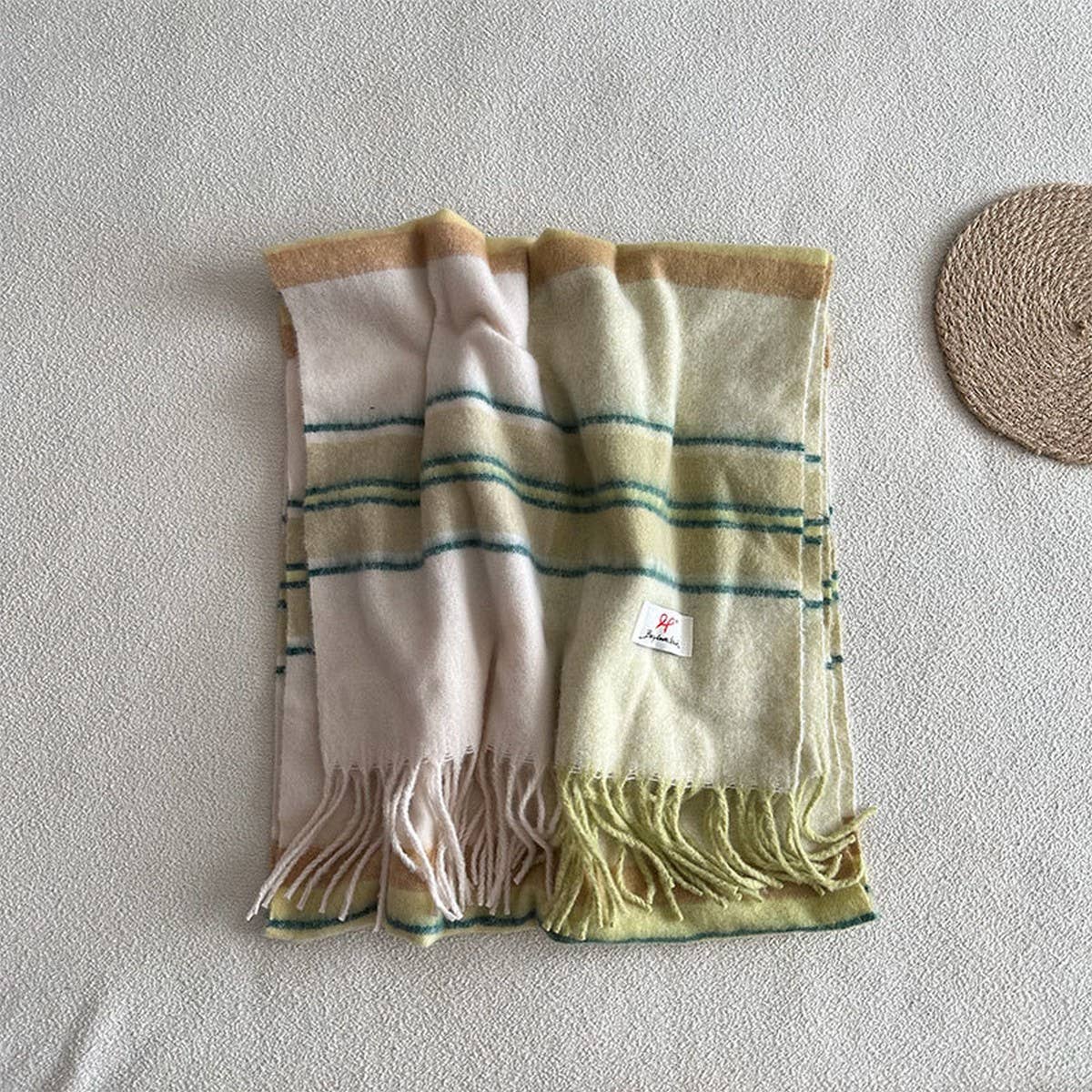 Blue Plaid Faux Cashmere Scarf ??Winter Warm_CWASC2337