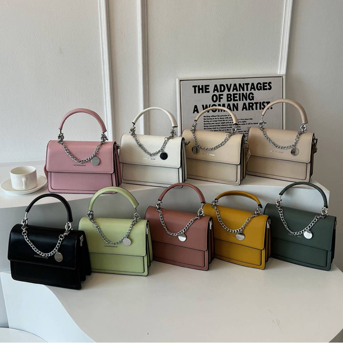 WOMEN CHAIN SHOULDER CROSSBODY SMALL SQUARE BAG_CWAB1548