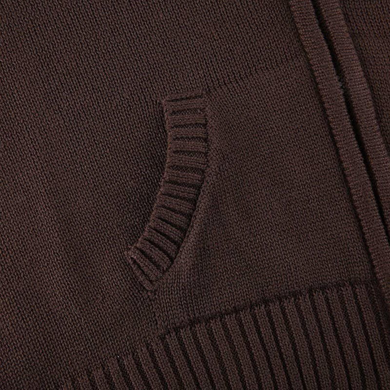 WARM HOODED ZIPPER SPORT ZIPPER CARDIGAN