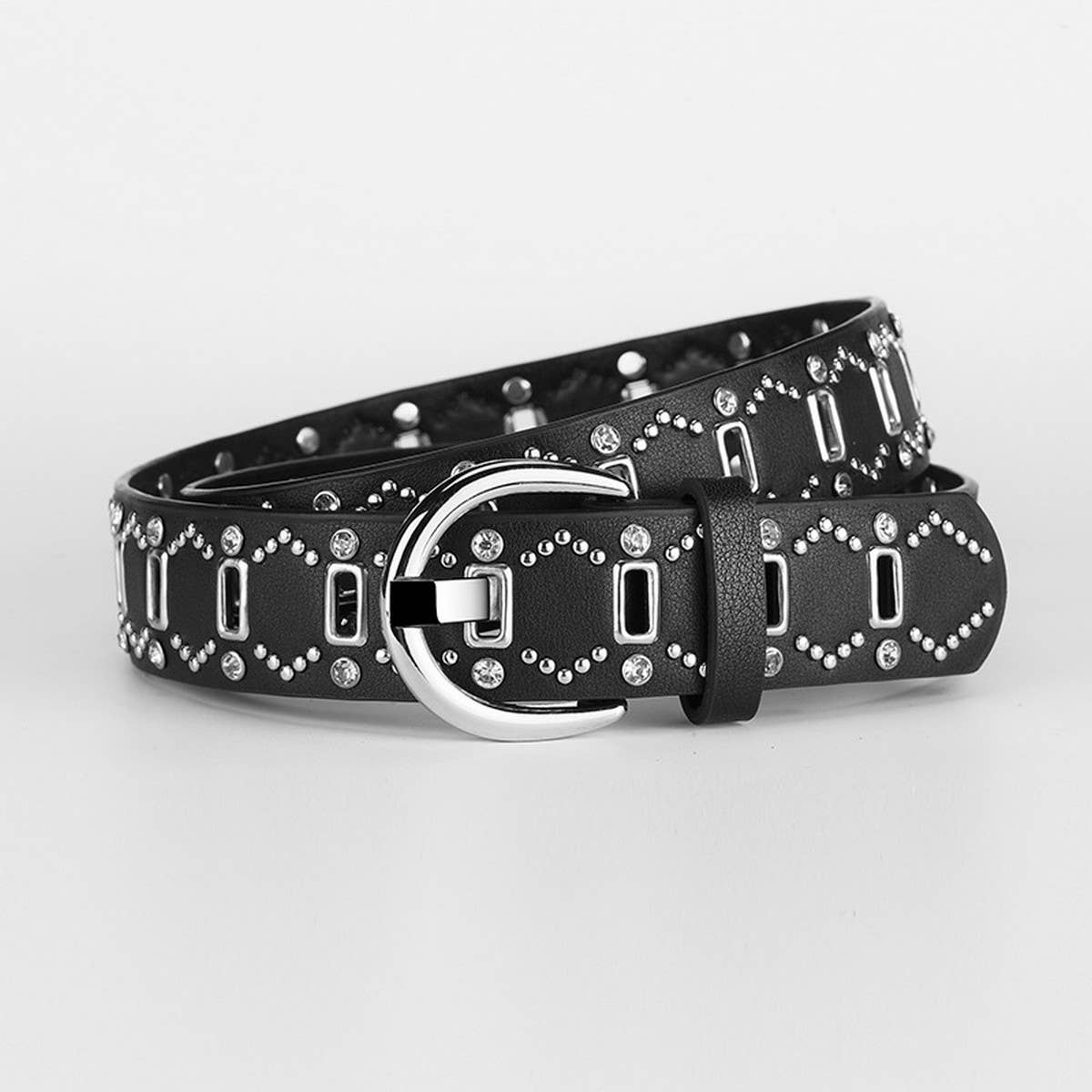 WOMEN POPULAR DIAMOND RIVET PUNK STYLE BELT_CWABE0585