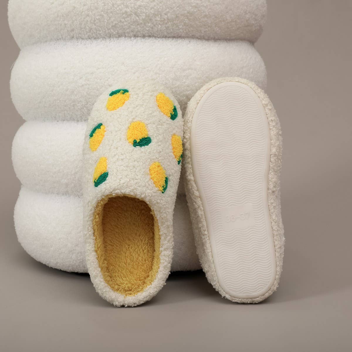 Lemon Cotton Slippers Women Winter Warm_CWSHF00224