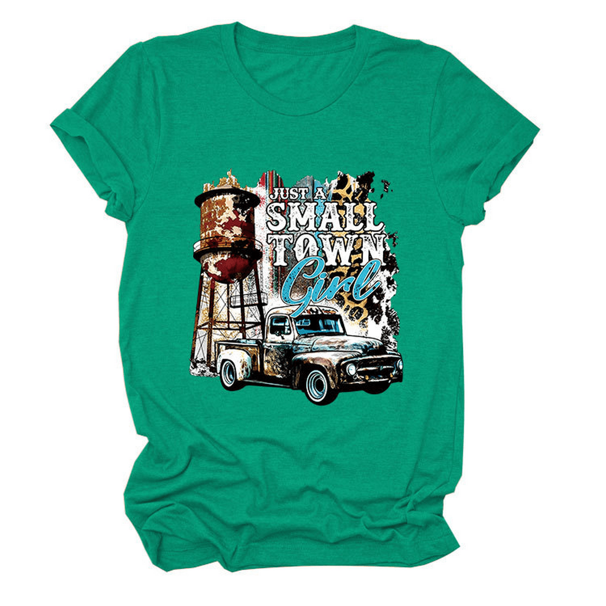 Just a Small Town Girl Print T-Shirt ??Loose Fit_CWTTS1525
