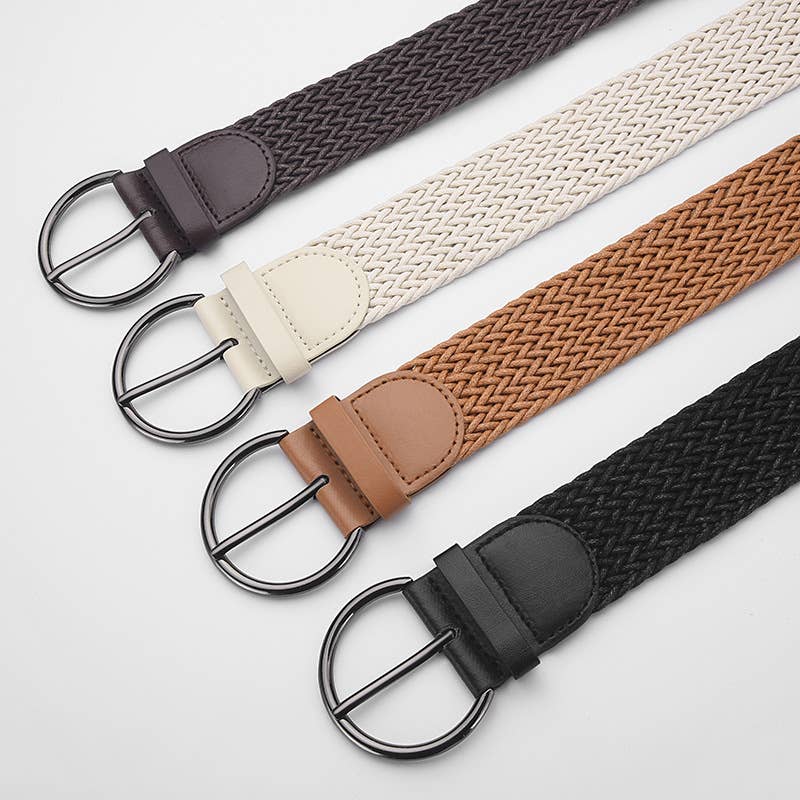 Vintage belt woven with needle buckles wax ropes