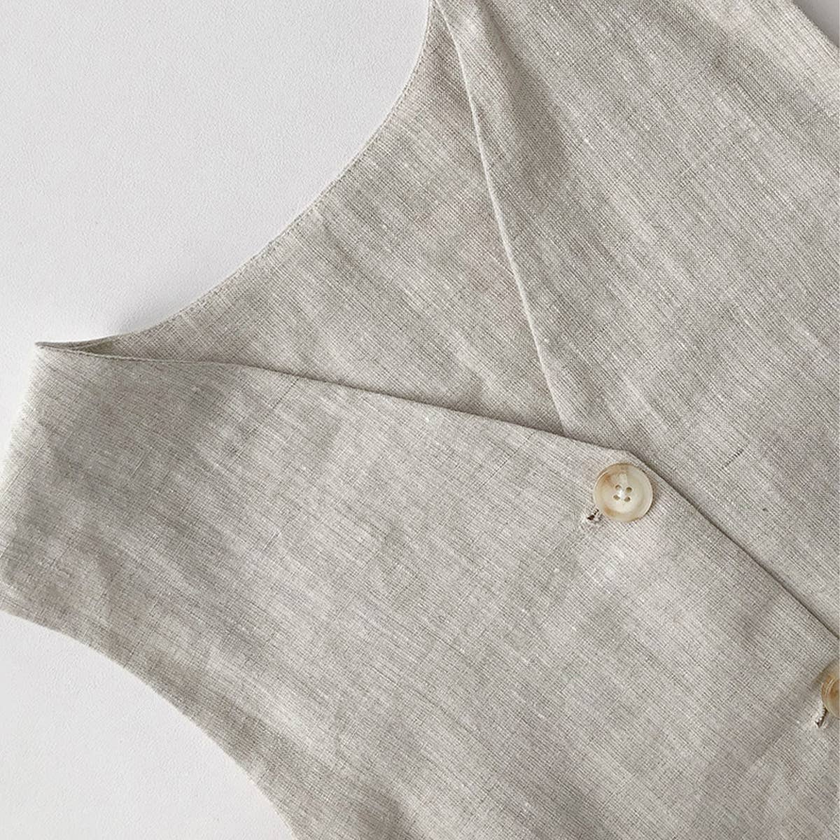 LINEN VEST TOP CARDIGAN
