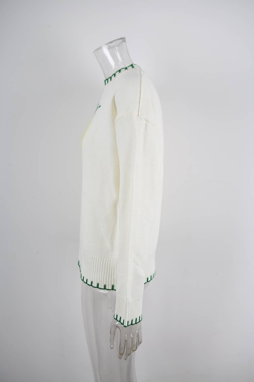 Round-neck lemon pattern knitted sweater