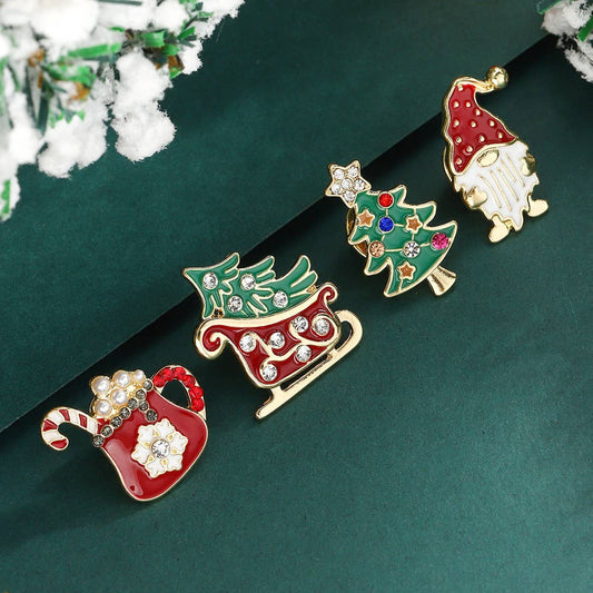 FASHION ALLOY DIAMOND CHRISTMAS THEME BROOCH_CWMM2614
