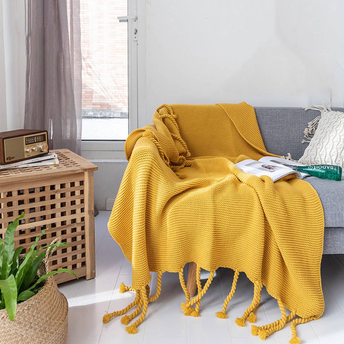 NEW SOFA COMFORTABLE KNITTED THROW BLANKET