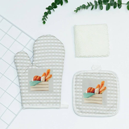 SCALD-PROOF HEAT-INSULATING GLOVES THREE-PIECE SET