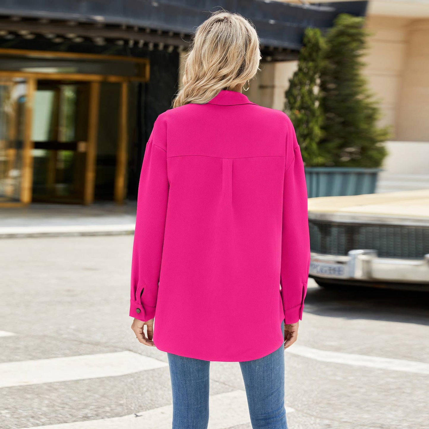 SINGLE BREASTED LOOSE LONG-SLEEVED SHIRT