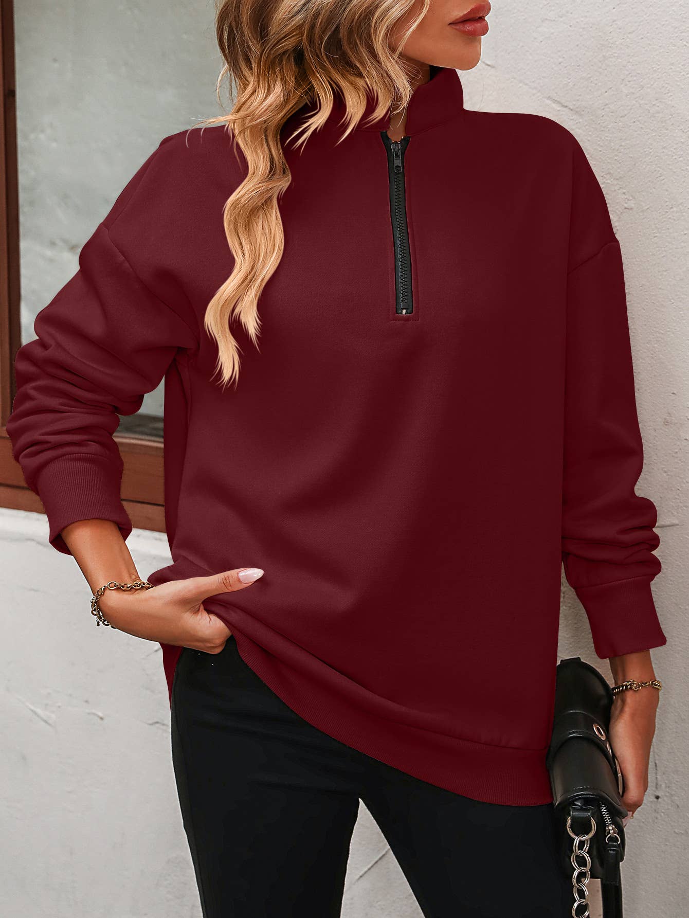 LONG SLEEVE FASHION PULLOVER FLEECE HOODIE