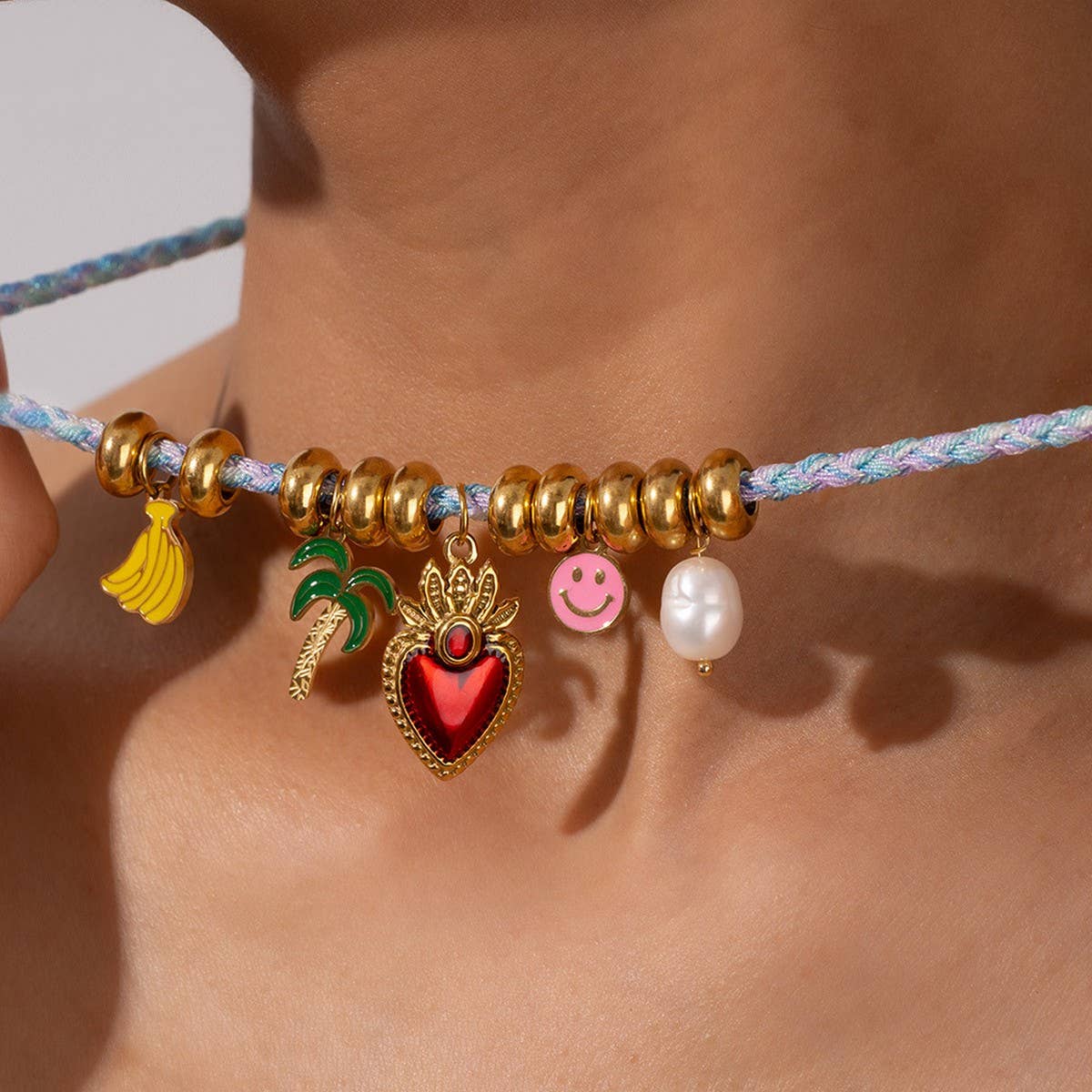 Colorful Fruit Bead Rope Necklace & Bracelet