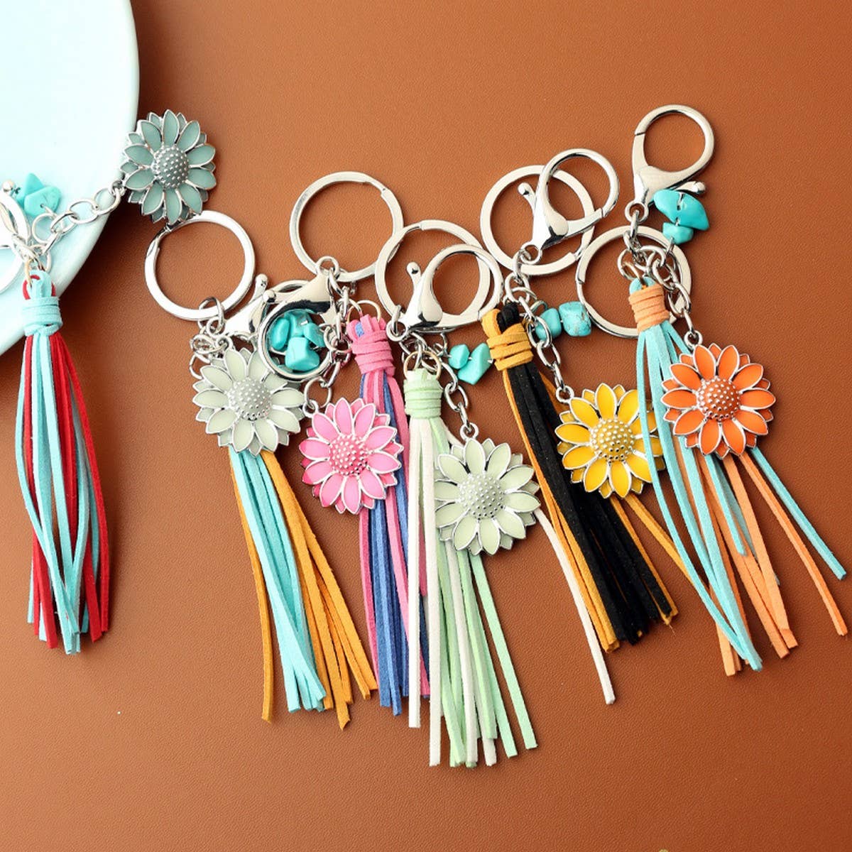 Glow Sunflower Keychain Fluorescent Night Charm_CWAB5091