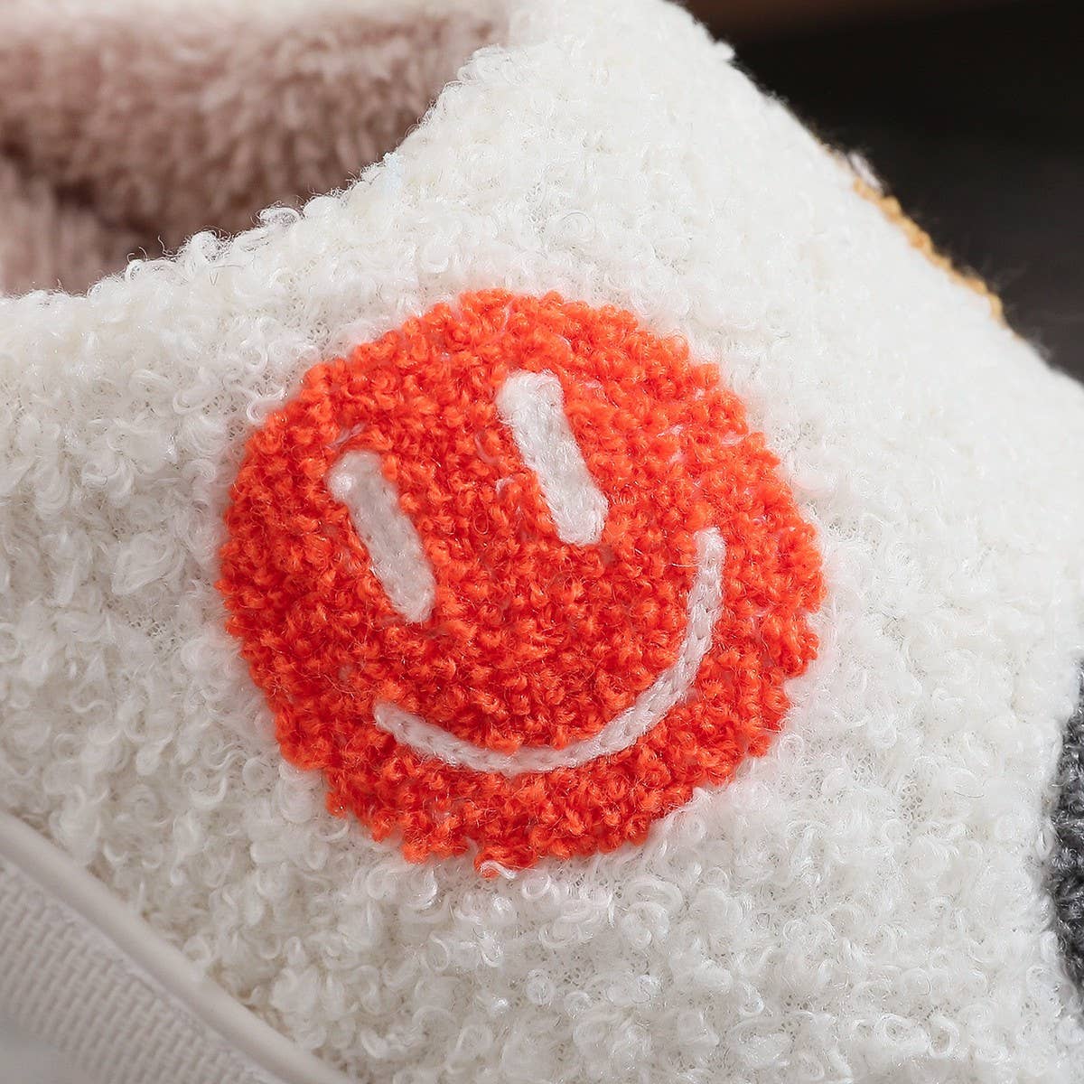 WINTER SMILING FACE PATTERN COTTON SLIPPERS