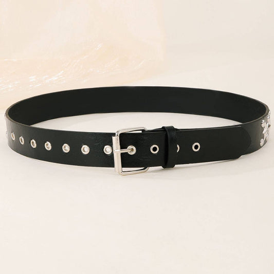 Five-pointed star rivets Punk-style belt