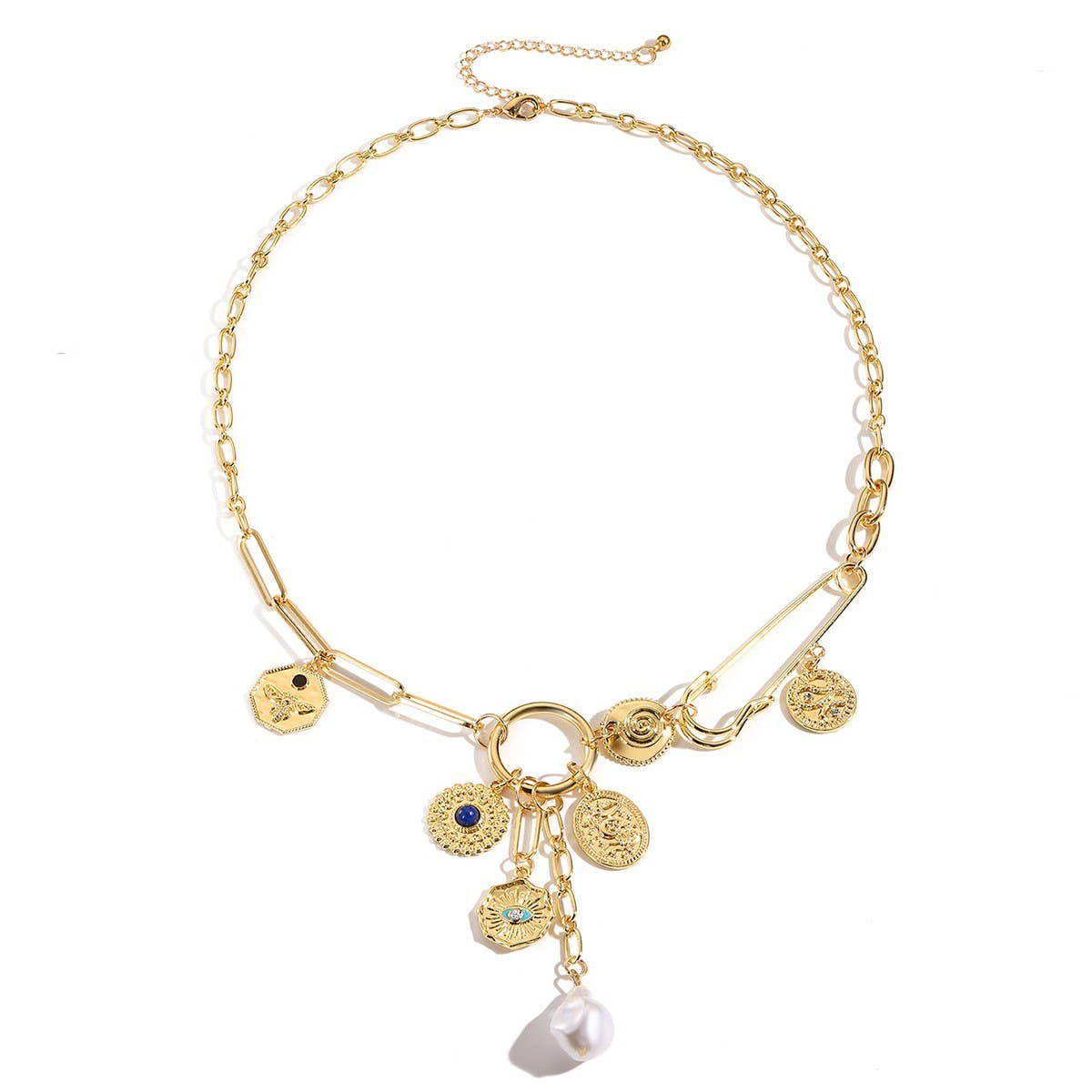 FASHION DESIGN MULTI-ELEMENT PENDANT NECKLACE_CWAJE2834