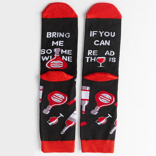 CWMS02746_FUNNY LETTER CREW SOCKS UNISEX STREETWEAR