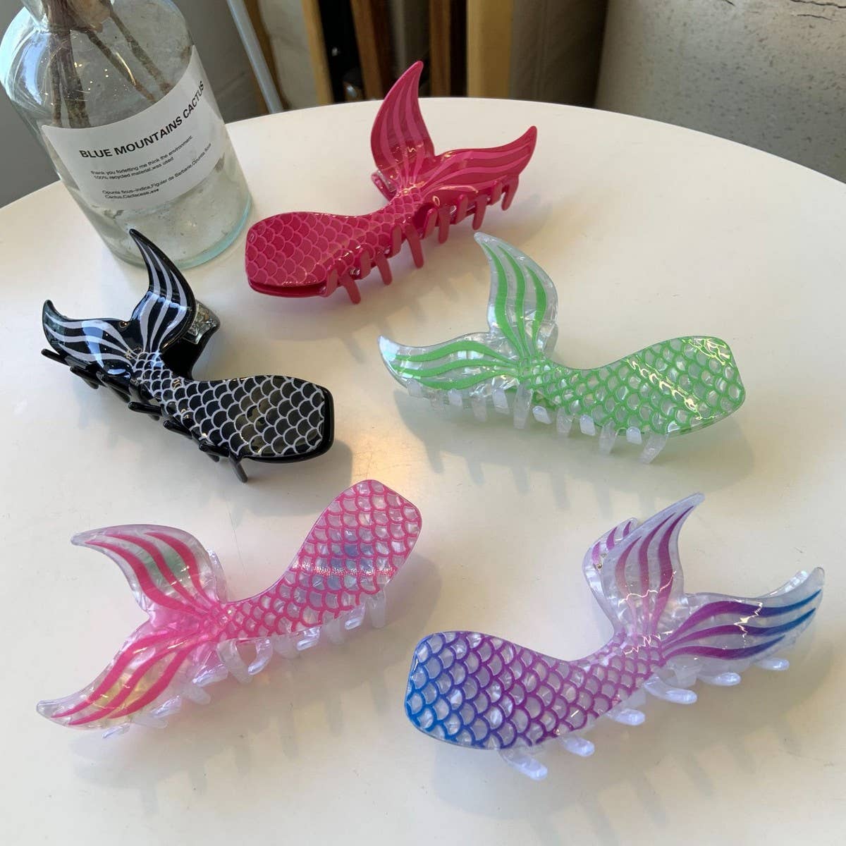 CWAHA1527_CARTOON MERMAID TAIL LARGE HAIR CLAW CLIP