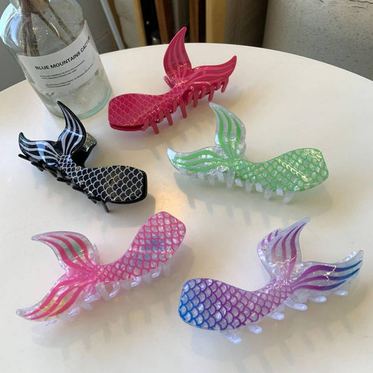 CWAHA1527_CARTOON MERMAID TAIL LARGE HAIR CLAW CLIP