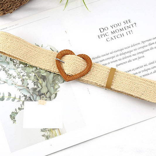 CWABE1178_RETRO HEART BUCKLE DECORATIVE WAIST BELT