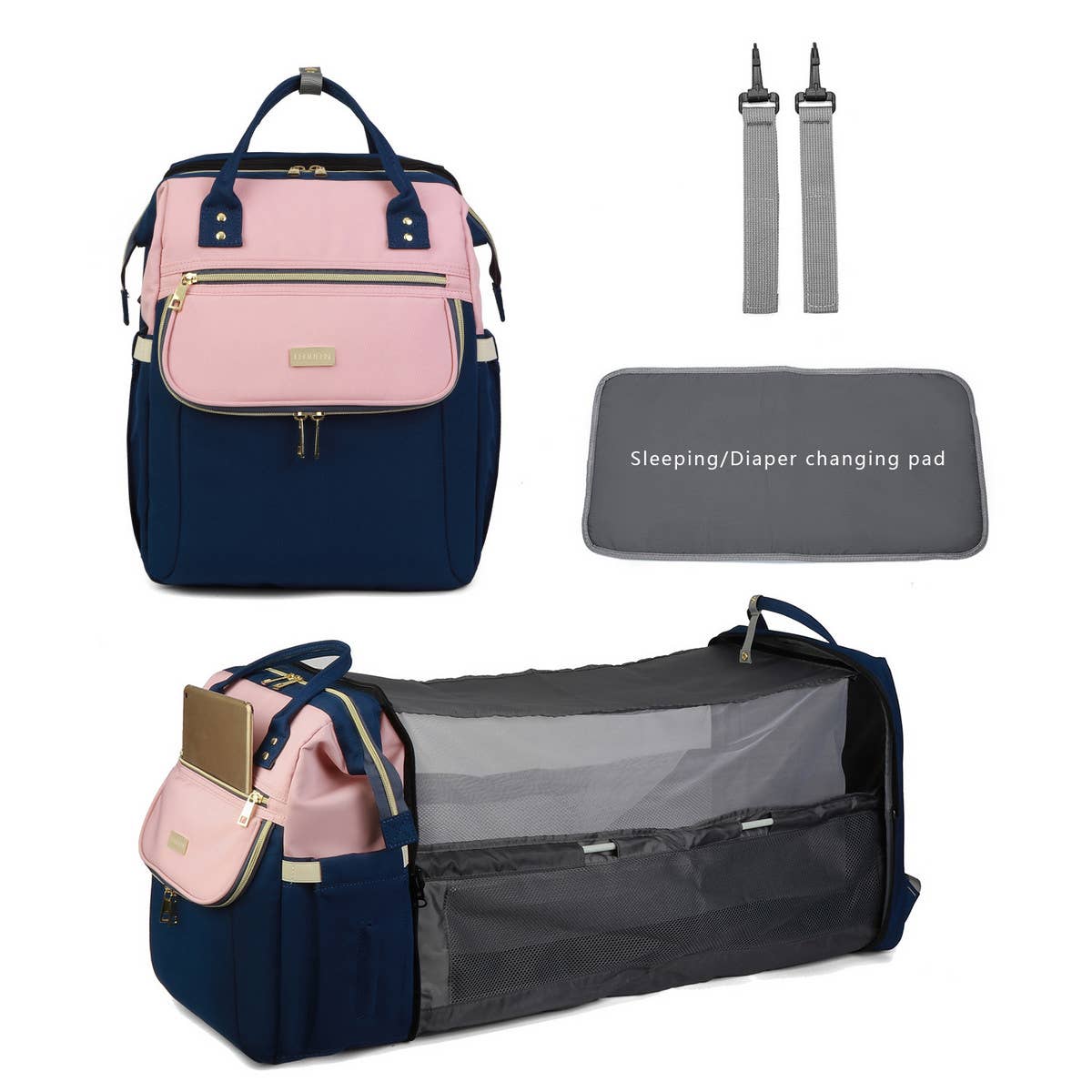 SHOULDER FOLDING BED MOTHER AND BABY BAG_CWAB2243